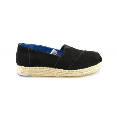 Foto van TOMS PLATFORM ALPARGATA BLACK SUÈDE - ESPRADILLE