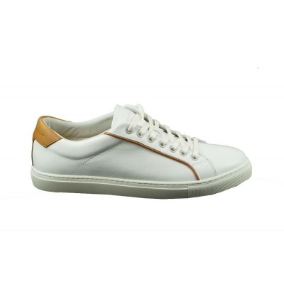 Foto van TOMMY HILFIGER WIT LEREN SNEAKER - SNEAKER