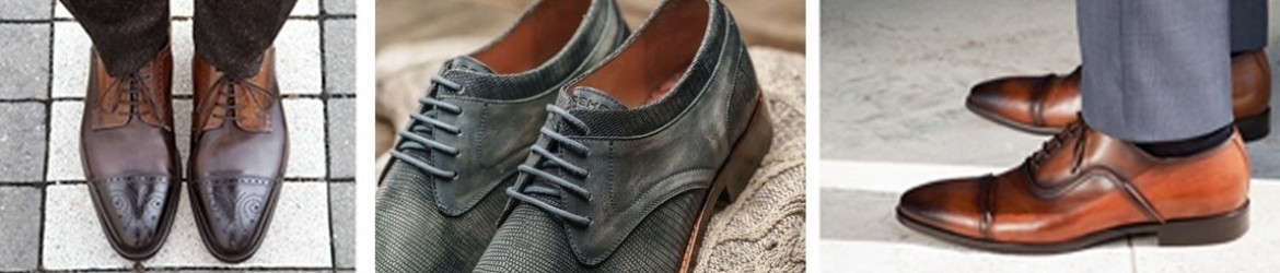 Heren veterschoenen cognac