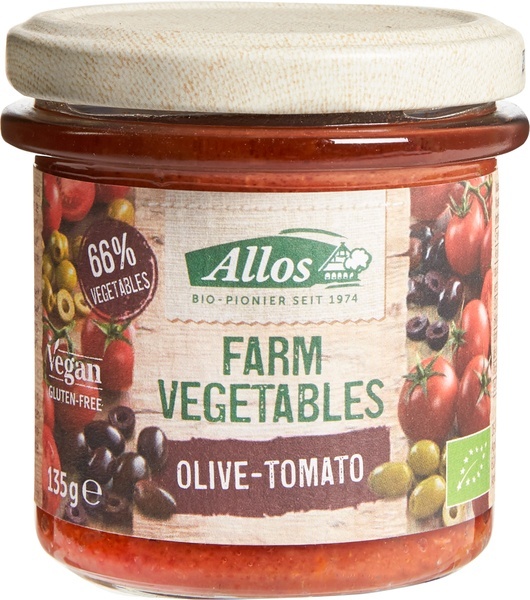 Allos Farm vegetables tomaat & olijf - 135 gram