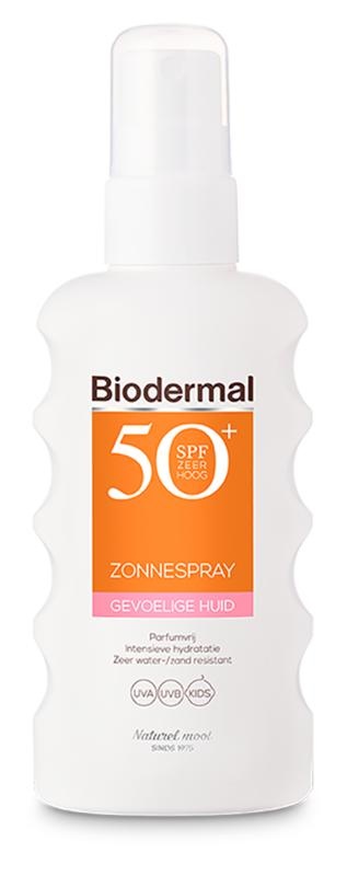 Biodermal Zonnespray SPF50+ gevoelige huid - 175 Milliliter