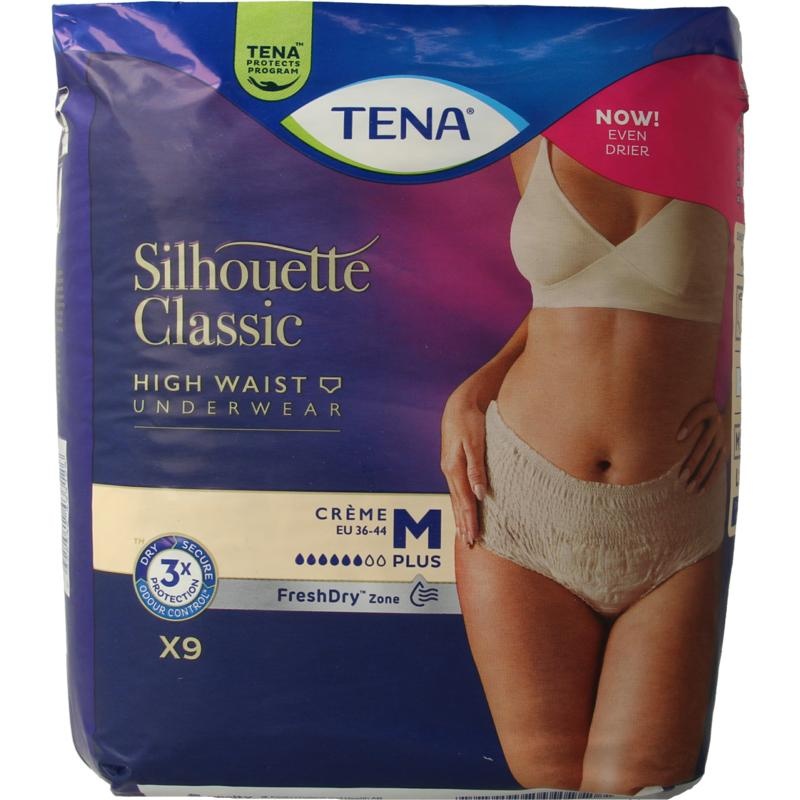 Tena Silhouet classic+ high waist creme M - 9 stuks