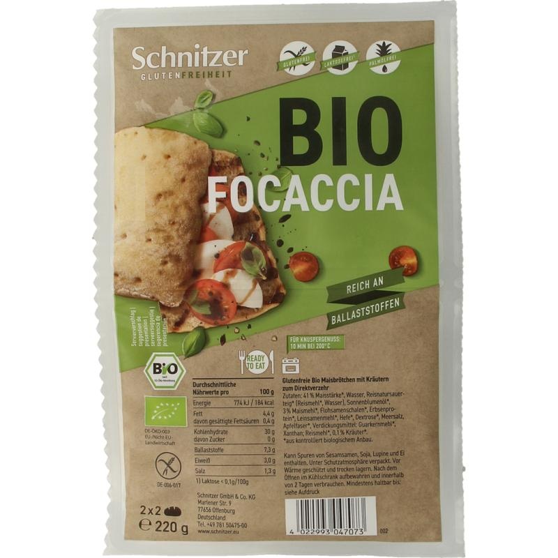 Schnitzer Focaccia 4 stuks biologisch - 220 gram