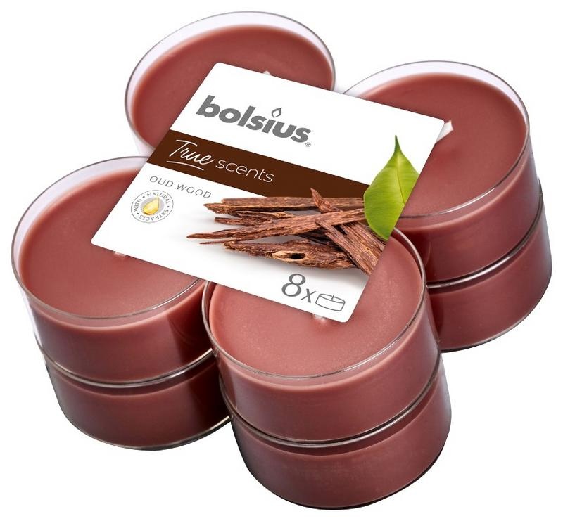 Bolsius Maxilicht true scents oud wood - 8 stuks
