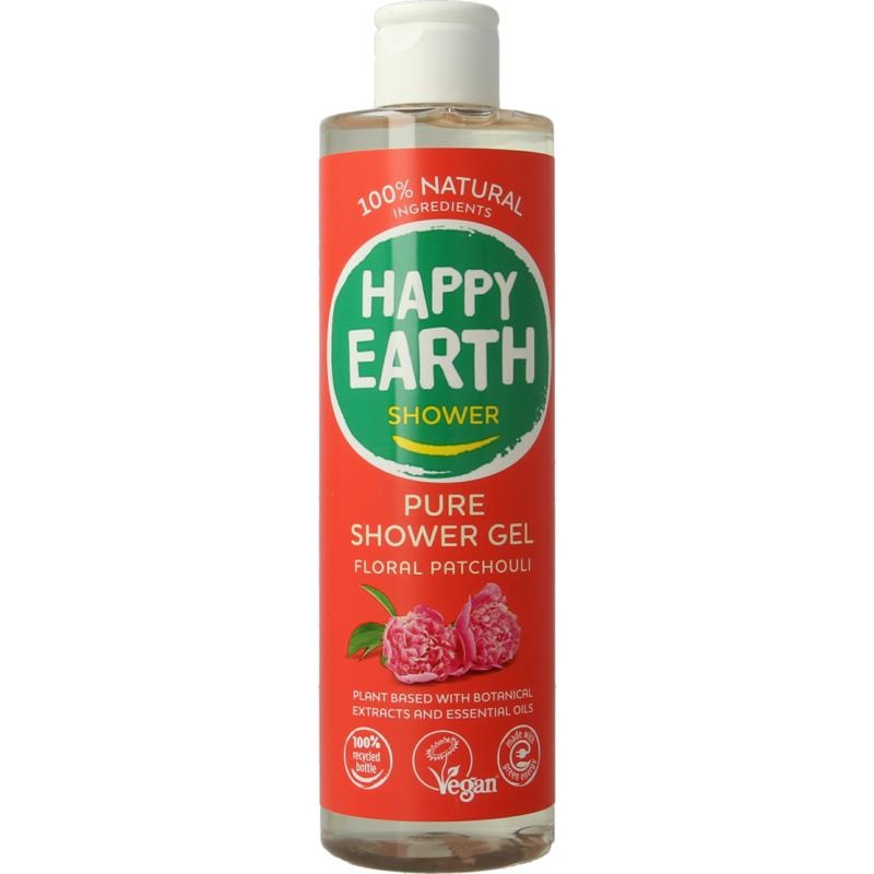 Happy Earth Pure showergel floral patchouli - 300 Milliliter