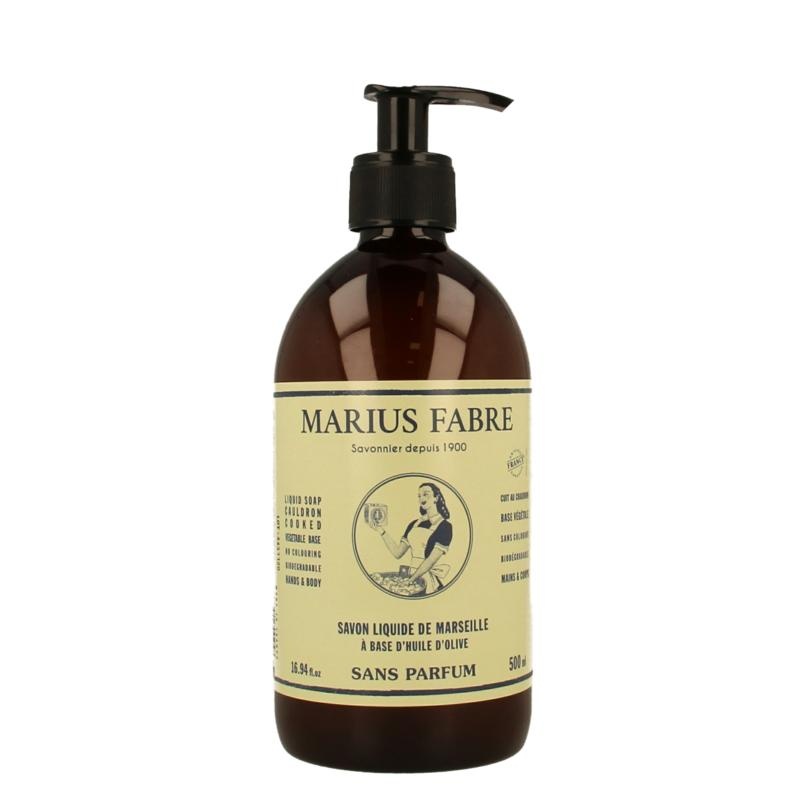 Marius Fabre Marseille zeep zonder parfum met pomp - 500 Milliliter