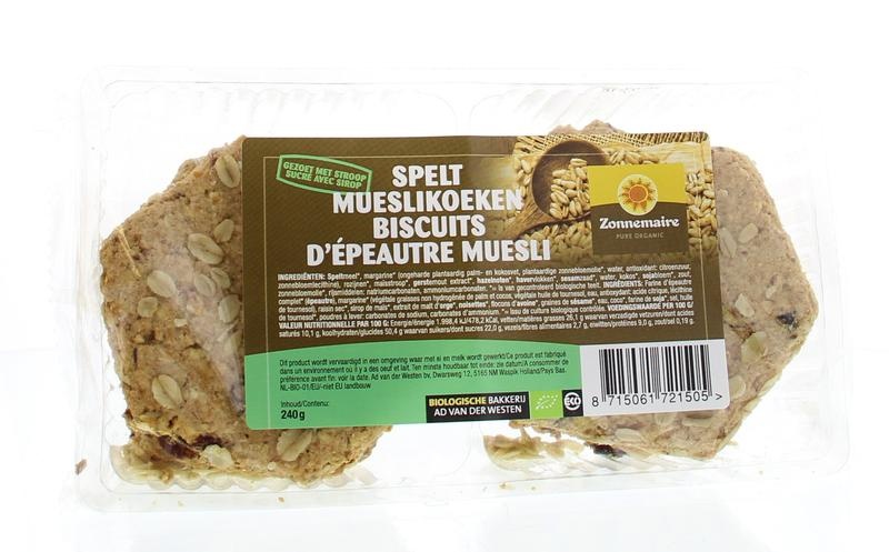 Zonnemaire Spelt mueslikoeken - 240 gram