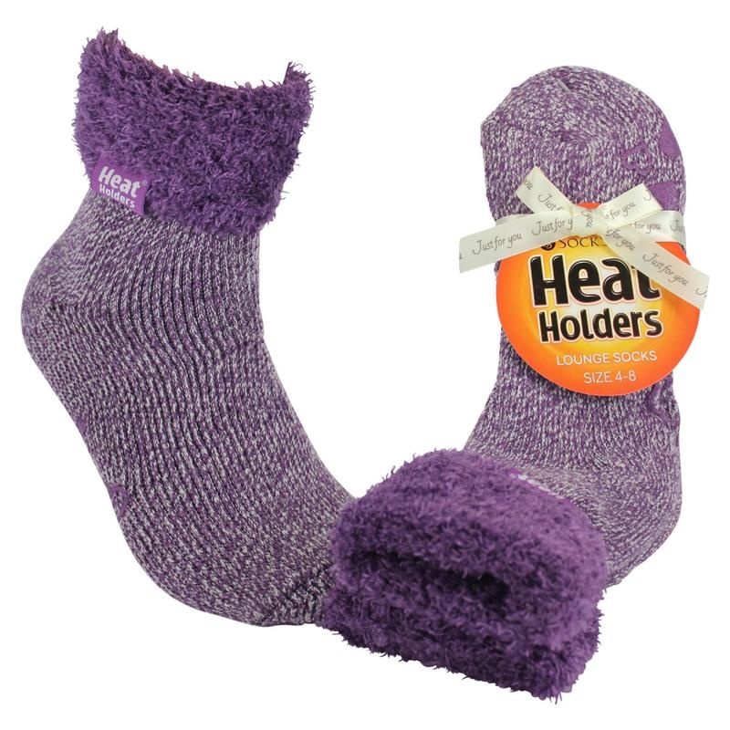 Heat Holders Ladies lounge socks 4-8 lila mauve/cream - 1 paar