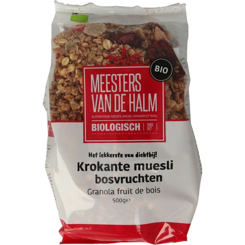 De Halm Muesli krokante muesli bosvruchten - 500 gram