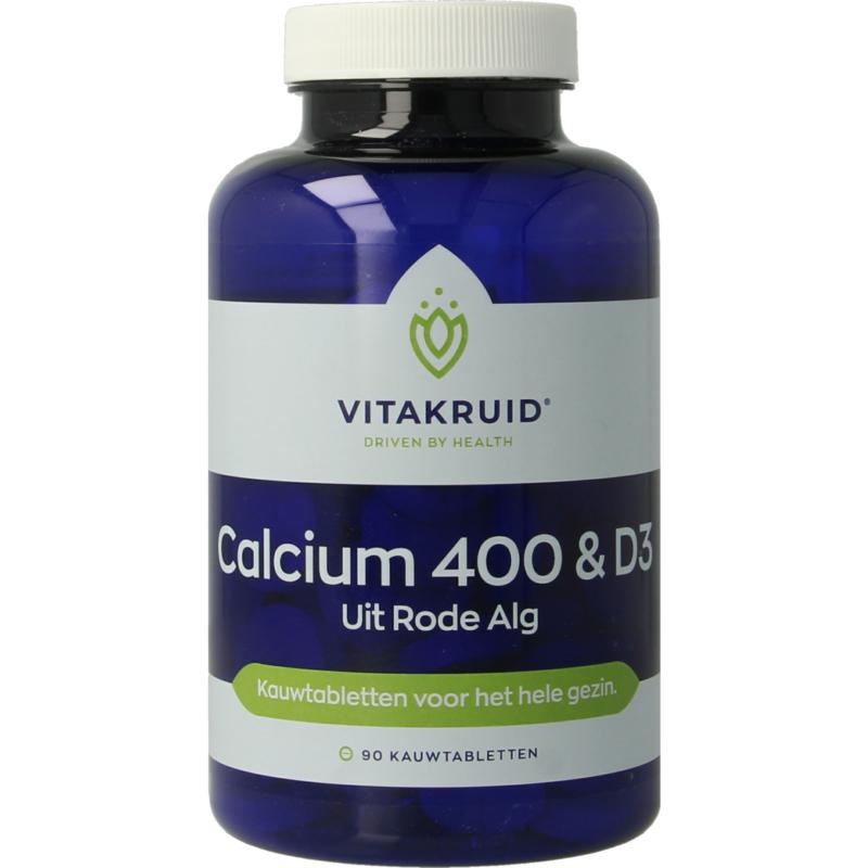 Vitakruid Calcium 400 & D3 uit rode alg - 90 kauwtabletten