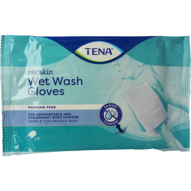 TENA Wet Wash Glove No Perfume 5 - 5 stuks
