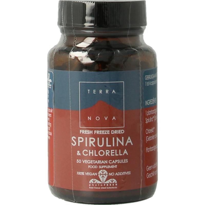 Terranova Spirulina & chlorella complex - 50 Vegetarische capsules