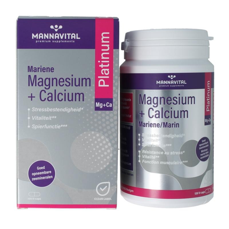 Mannavital Mariene magnesium + calcium platinum - 120 vegetarische capsules