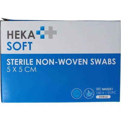 Heka Non-woven kompres 5x5 steriel Heka Non-woven kompres 5x5 steriel