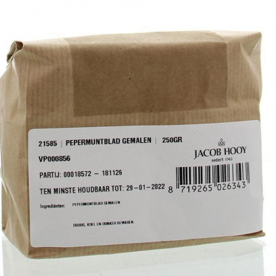 Pepermuntblad gemalen