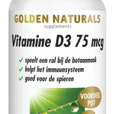 Golden Naturals Vitamine D3 75 mcg Golden Naturals Vitamine D3 75 mcg
