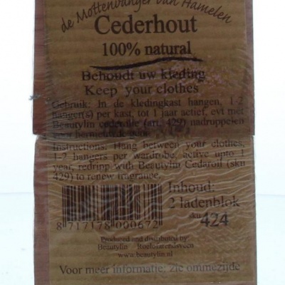 Beautylin Cederhout ladenblok 100% natuurlijk