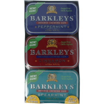 Barkleys Chewing gum assorti 9x30 gram Barkleys Chewing gum assorti 9x30 gram
