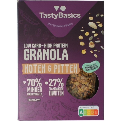 Tastybasics Less carb-high protein granola noten & pitten