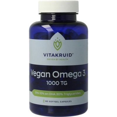 Vitakruid Vegan omega 3 1000 triglyceriden 300 DHA 100 EPA