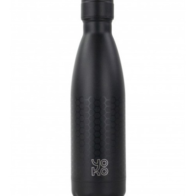 Yoko Drinkfles zwart graphite isotherm 500ml