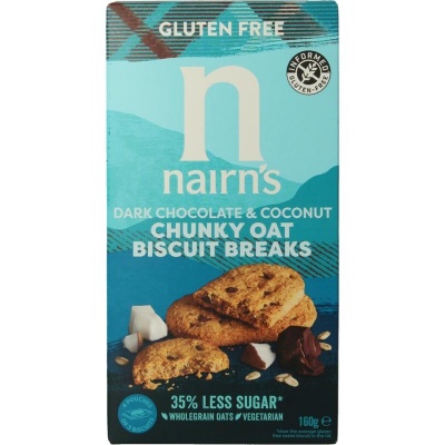 Nairns Breakfast biscuit pure chocolade & kokos