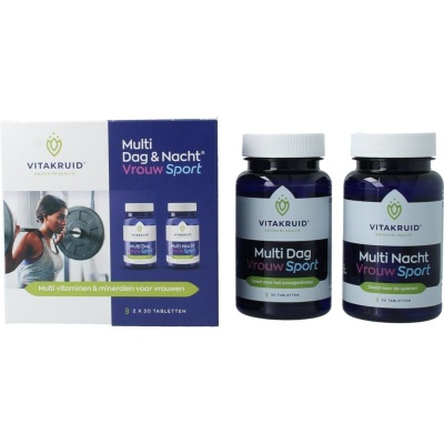 Vitakruid Multi dag & nacht vrouw sport 2 x 30 Vitakruid Multi dag & nacht vrouw sport 2 x 30