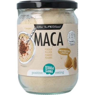 Terrasana Raw maca high energy poeder in glas