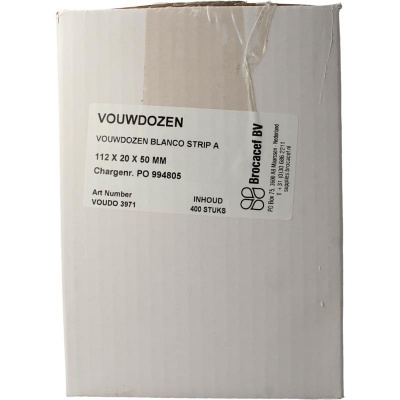 Blockland Vouwdoos blanko strip A 112 x 20 x 50 mm Blockland Vouwdoos blanko strip A 112 x 20 x 50 mm