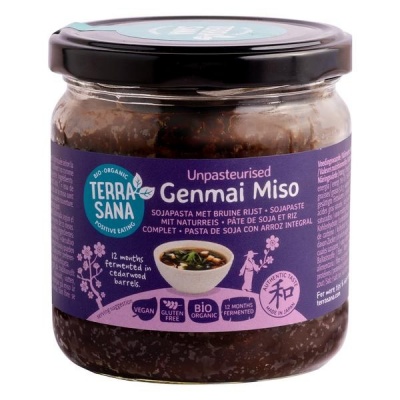 Terrasana Genmai miso ongepasteuriseerd glas Terrasana Genmai miso ongepasteuriseerd glas