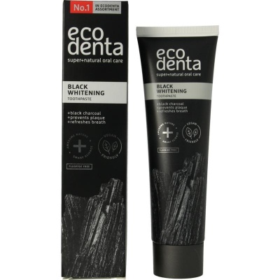 Ecodenta Tandpasta whitening houtskool extra black Ecodenta Tandpasta whitening houtskool extra black