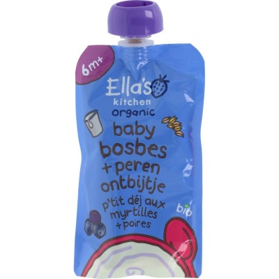 Ella's Kitchen Baby bosbes + peer ontbijt 6+ bio Ella's Kitchen Baby bosbes + peer ontbijt 6+ bio
