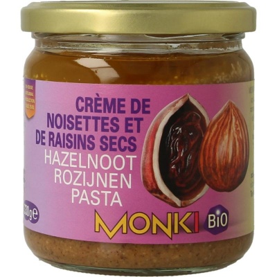 Monki Hazelnoten-rozijnenpasta eko Monki Hazelnoten-rozijnenpasta eko