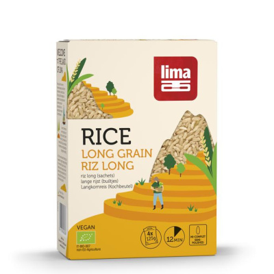 Lima Rijst lang kookbuiltjes 4 x 125 gram