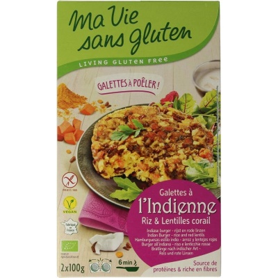 Ma Vie Sans Rijstburger met rode linzen bio - glutenvrij 100g