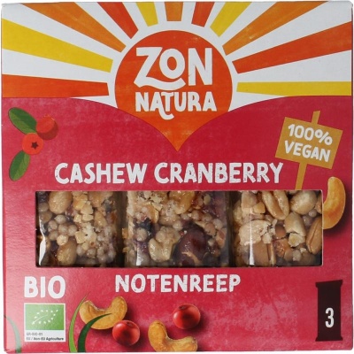 Zonnatura Notenreep cashew cranberry bio Zonnatura Notenreep cashew cranberry bio