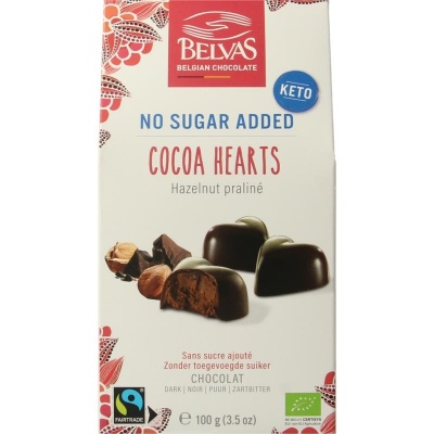 Belvas Choco hart hazelnoot praline
