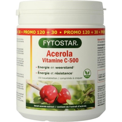 Fytostar Acerola vitamine C 500 kauw Fytostar Acerola vitamine C 500 kauw