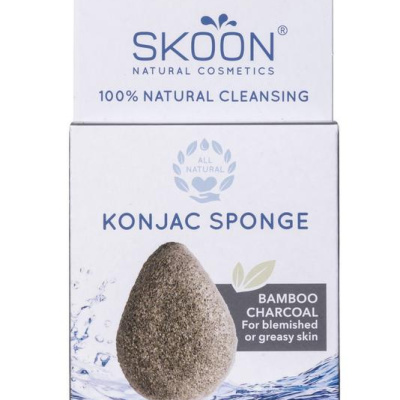 Skoon Konjac spons bamboo charcoal bio