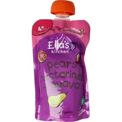 Ella's Kitchen Pears nectarines & guava 4+ knijpzakje Ella's Kitchen Pears nectarines & guava 4+ knijpzakje