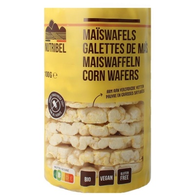 Nutribel Maiswafels zonder zout glutenvrij bio
