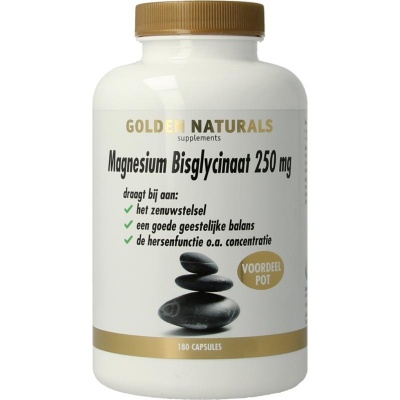 Golden Naturals Magnesium bisglycinaat 250mg Golden Naturals Magnesium bisglycinaat 250mg