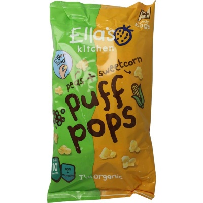 Ella's Kitchen Puff pops peas & sweetcorn 10+ maanden bio