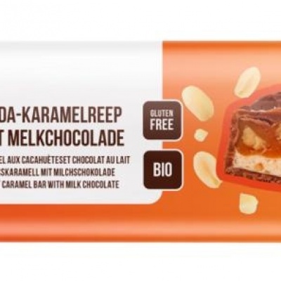Nutribel Pinda karamel reep melkchocolade bio