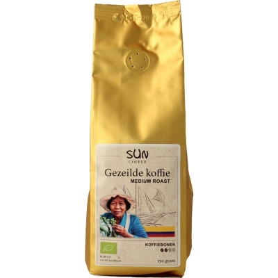 Sun Coffee Gezeilde koffiebonen medium roast bio Sun Coffee Gezeilde koffiebonen medium roast bio