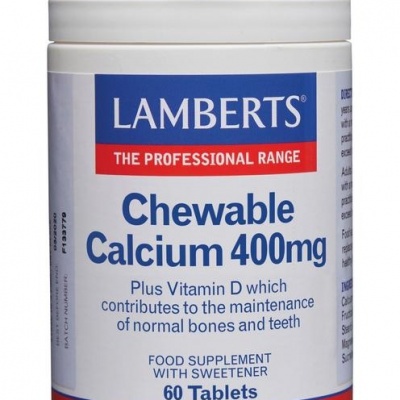 Lamberts Calcium 400mg kauwtabletten + Vit. D en Fos Lamberts Calcium 400mg kauwtabletten + Vit. D en Fos