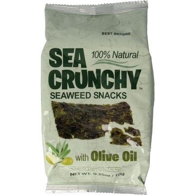 Sea Crunchy Nori zeewier snack met olijf olie Sea Crunchy Nori zeewier snack met olijf olie