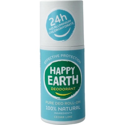 Happy Earth Pure deodorant roll-on cedar lime