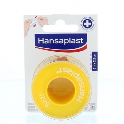 Hansaplast Hechtpleister soft 5 m x 2.5 cm Hansaplast Hechtpleister soft 5 m x 2.5 cm
