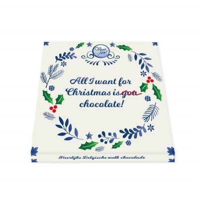 Voor Jou! Wensreep Delftsblauw Kerst all I want